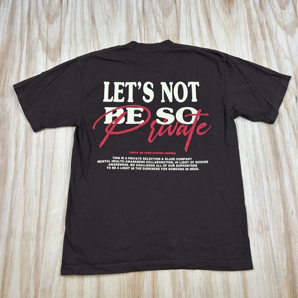 RARE Private Selection x‎ The Blase Co Let's Not Be So Private T Shirt Brown Med